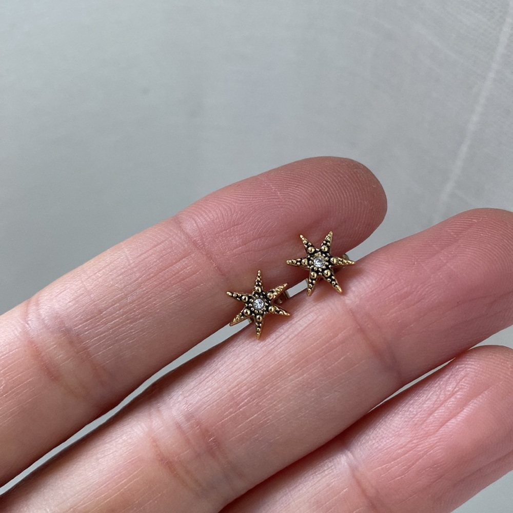 Ariella gold star post stud earrings celestial